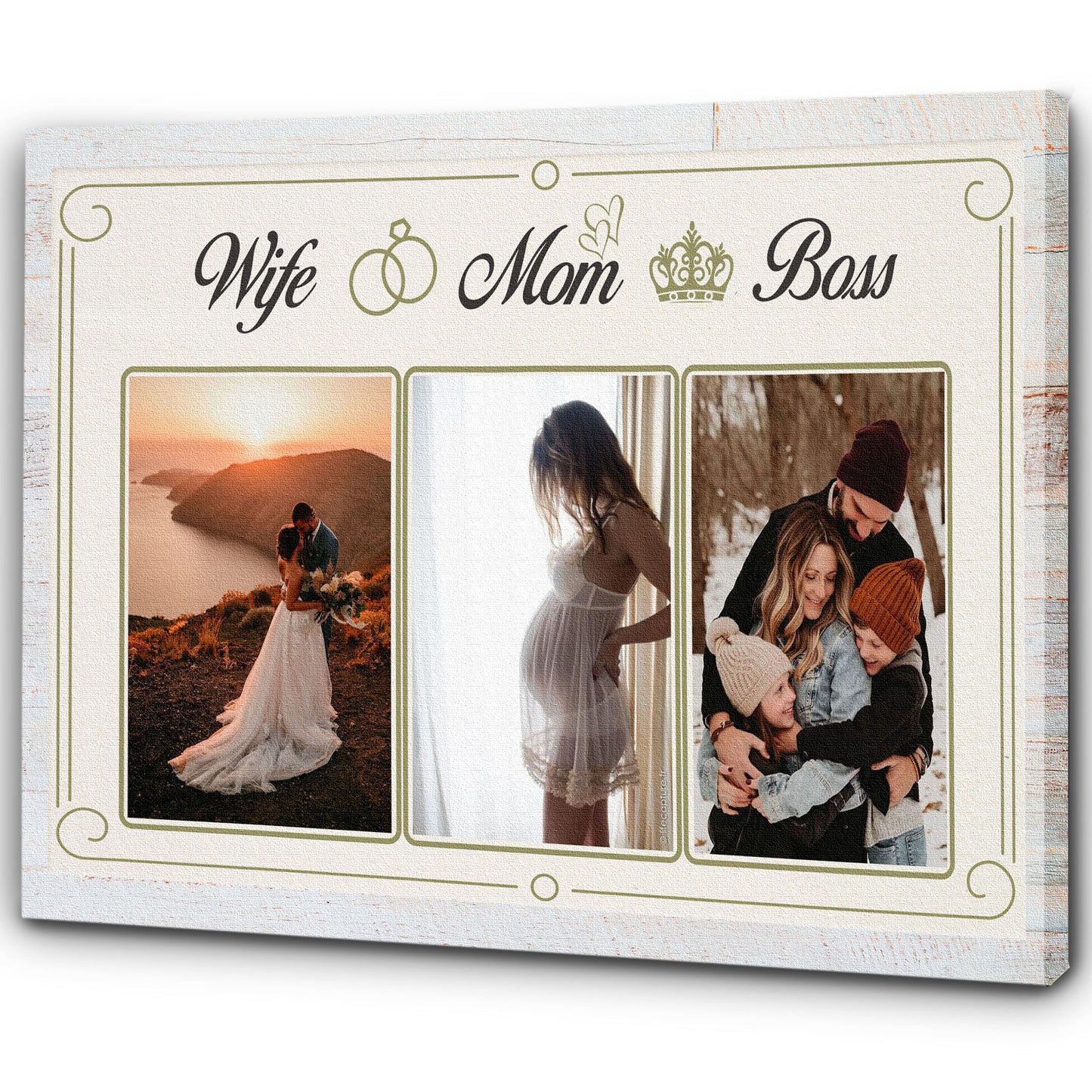 Personalized Canvas| Mom Wife Boss| Custom Photo Canvas| Birthday Gift for Her, Mother, Wife Mother's Day, Christmas Gift| N1488