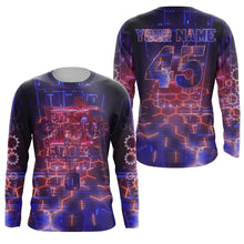 Load image into Gallery viewer, Motocross kid men women purple dirt bike jersey personalized UPF30+ MX shirt racing motorcycle PDT22