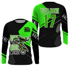 Load image into Gallery viewer, MX custom green adult&amp;kid jersey UPF30+ Dirt More Ride More biker off-road motorcycle racewear PDT51