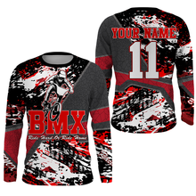 Load image into Gallery viewer, Personalized Red BMX jersey for adult kid UPF30+ riding shirt Off-road cycling gear bicycle clothes| SLC82
