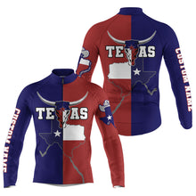 Load image into Gallery viewer, Texas Longhorn Men's cycling jersey bicycle gear with 3 pockets full zip UPF50+ MTB BMX clothes| SLC145