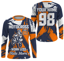 Load image into Gallery viewer, Work Less Ride More kid adult Motocross jersey personalized UPF30+ dirt bike long sleeves racing NMS1097