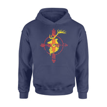 Load image into Gallery viewer, New Mexico State Flag Elk Hunting Zia Symbol Hoodie - FSD1180 D06