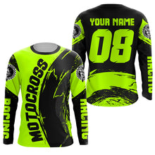 Load image into Gallery viewer, Custom green Dirt Bike youth women men jersey upf30+ off-road motocross racing shirt motorcycle PDT420