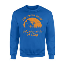 Load image into Gallery viewer, Can't Work Today My Arm is in A Sling Funny Hunting Deer Hunter Gift NQSD172 - Standard Crew Neck Sweatshirt