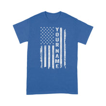 Load image into Gallery viewer, Custom name American flag shirt, personalized American patriot T-shirt, birthday gift, Christmas gift for dad, mom - NQS1290