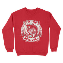 Load image into Gallery viewer, Sweatshirt - I'm the reel deal gift for fisherman A54