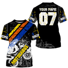 Load image into Gallery viewer, Black MX jersey custom kids men women Motocross racing UPF30+ dirt bike off-road shirt motorcycle PDT129