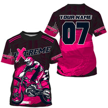Load image into Gallery viewer, Adult&amp;youth pink Motocross jersey UPF30+ extreme dirt bike racing off-road motorcycle shirt PDT293