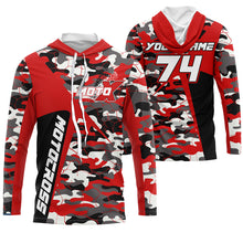 Load image into Gallery viewer, Custom kid men women dirt bike racing jersey MX UV protective red camouflage extreme motorcycle PDT85