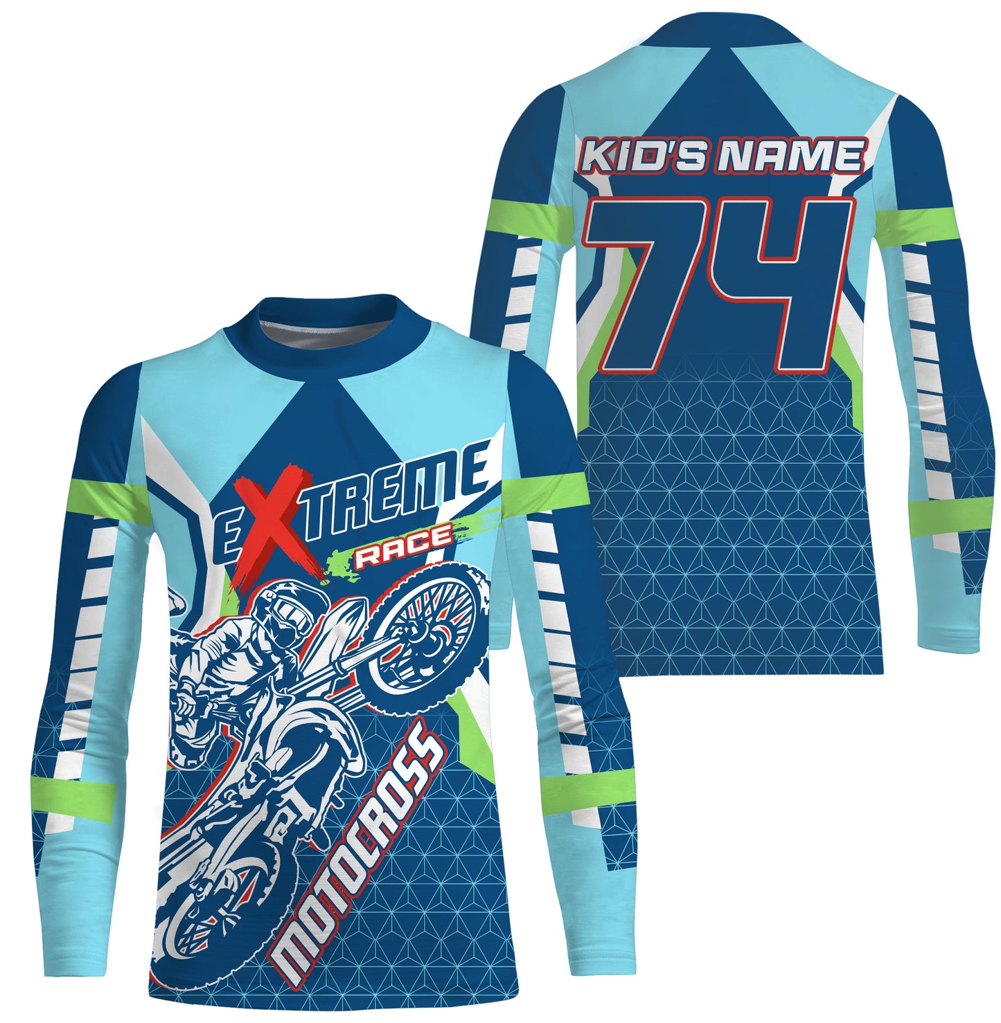 Extreme Motocross personalized jersey UPF30+ kid adult biker dirt bike MX racing long sleeves NMS1102