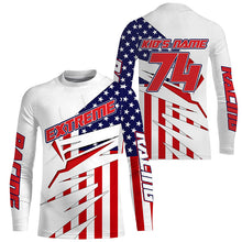 Load image into Gallery viewer, Patriotic personalized Motocross jersey kid men women UPF30+ extreme USA dirt bike shirt motorcycle PDT341