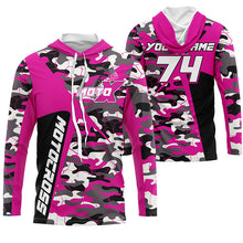 Load image into Gallery viewer, Custom Kid Men Women Dirt Bike Jersey UV Protective Extreme Pink Camo Motocross Racing Shirt PDT375