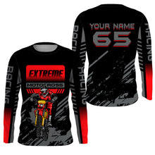 Load image into Gallery viewer, Extreme Custom MX Jersey UPF30+ Red Dirt Bike Shirt Men Women Youth Long Sleeve Motocross Off-Road PDT467