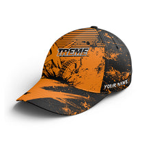 Load image into Gallery viewer, Personalized Orange Dirt Bike Hat - Custom Name Motocross BWB Hat Motorcycle Cap For Bikers CDT05
