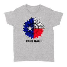 Load image into Gallery viewer, Texas flag sunflower customized name patriot Texas state flag Women's T-shirt D03 NQS2495