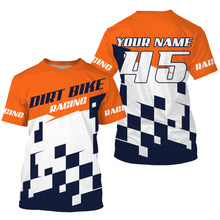 Load image into Gallery viewer, Motocross jersey men women youth personalized UV orange dirt bike racing off-road MX riding shirt PDT151