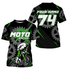 Load image into Gallery viewer, Custom green dirt bike jersey kid&amp;adult UPF30+ Motocross racing MotoX off-road motorcycle shirt PDT363