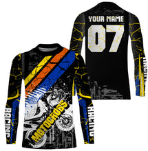 Load image into Gallery viewer, Black MX jersey custom kids men women Motocross racing UPF30+ dirt bike off-road shirt motorcycle PDT129