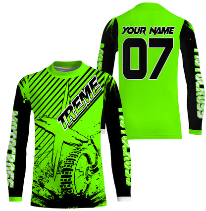 Custom green MX jersey shirt UV extreme kid&adult Motocross dirt bike racing off-road motorcycle PDT178