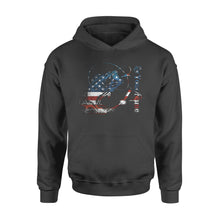 Load image into Gallery viewer, US Bass Fishing American Flag Custom name Hoodie D02 NQS1248