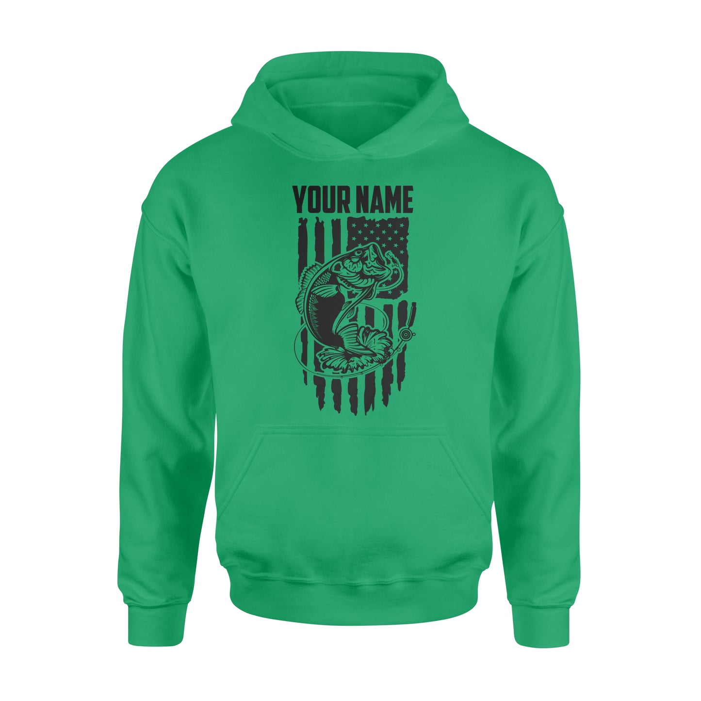 Largemouth bass fishing US American flag personalized patriot shirt D01 NQS1310 - Standard Hoodie