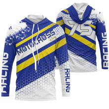 Load image into Gallery viewer, Custom motocross jersey blue dots UPF30+ kids men women dirt bike enduro motorcycle off-road shirt NMS1030