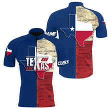 Load image into Gallery viewer, Texas Men's cycling jersey with full zip UPF50+ bike shirt 3-rear pockets MTB BMX cycle gear| SLC144