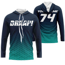 Load image into Gallery viewer, Custom motocross jersey blue Braaap UPF30+ kids men women dirt bike racing long sleeves motorcycle NMS1041
