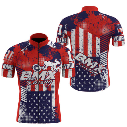 Custom BMX cycling jersey Cycle gear with 3 pockets Anti-UV full zipper American bike shirt| SLC73
