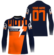 Load image into Gallery viewer, Custom motocross jersey orange UPF30+ men women kid dirt bike racing offroad motorcycle long sleeve NMS999