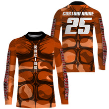 Load image into Gallery viewer, Custom motocross jersey orange muscle UPF30+ kid men women MX racing dirt bike off-road motorcycle NMS1067