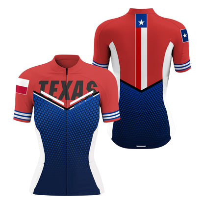 Texas flag cycling jersey Men Women UPF50+ bike shirts with 3 pockets full zip Custom MTB BMX gear| SLC175