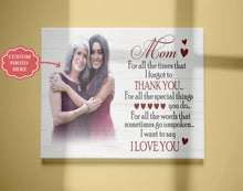Load image into Gallery viewer, Personalized Mom Canvas| Mom I Love You| Custom Mom Photo Wall Art, Mother's Day Gift, Birthday Gift for Mom, Mother| N1456