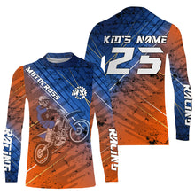 Load image into Gallery viewer, Motocross jersey for men women kids orange custom dirt bike racing UPF30+ off-road riding shirt PDT115