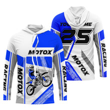 Load image into Gallery viewer, Customizable dirt bike jersey youth kid adult UPF30+ blue riding Motocross off-road extreme shirt PDT75