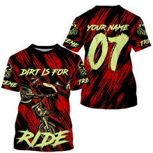 Load image into Gallery viewer, Motocross custom red kid&amp;adult jersey UV protective shirt Dirt Is For Ride extreme motorcycle PDT50