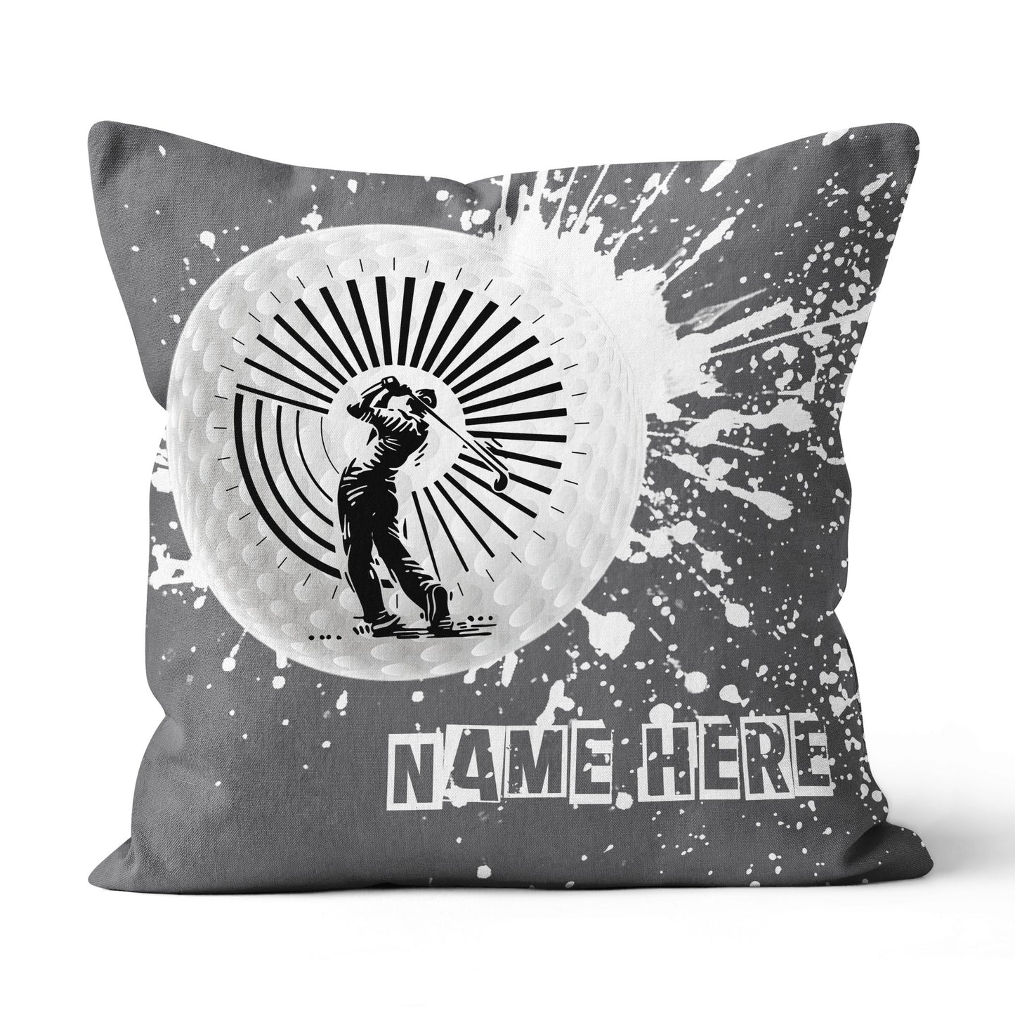 Golfer Custom Name Grey Throw Pillow Personalized Golf Gifts For Golfer LDT1187