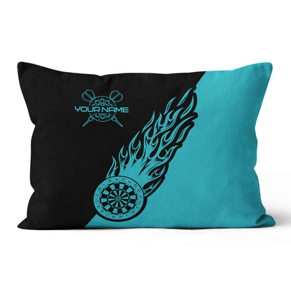Turquoise Darts Flame Custom Throw Pillow Personalized Cool Darts Gifts LDT1098