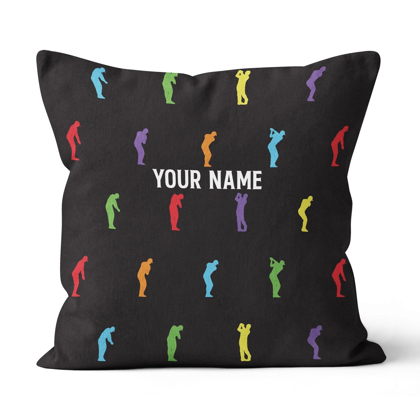 Colorful Golf Swing Custom Throw Pillow Personalized Best Golf Gifts LDT1147