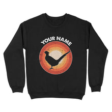 Load image into Gallery viewer, Pheasant Retro Vintage Sunset Custom Name Shirt, Pheasant Hunting Shirt, Gift for Pheasant Lover, Bird Lover Standard Sweatshirt FSD2349D08