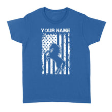 Load image into Gallery viewer, Personalized Horse American Flag, USA, Patriotic Cowgirl Equestrian shirts D02 NQS2773  - Standard Women's T-shirt