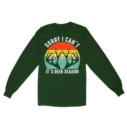 Sorry I can't It's deer season funny vintage hunting deer horn shirt D06 NQS2520 Standard Long Sleeve