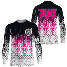 Load image into Gallery viewer, Adult&amp;Kid custom Motocross jersey UPF30+ MX racing No Guts No Glory offroad pink dirt bike racewear NMS924