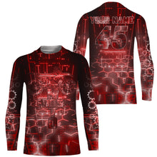 Load image into Gallery viewer, Motocross for kid men women red dirt bike jersey personalized UPF30+ MX shirt racing motorcycle PDT23