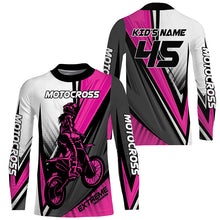 Load image into Gallery viewer, Girls Women Extreme Motocross Jersey Personalized UPF30+ Pink MX Racing Dirt Bike Shirt NMS1219