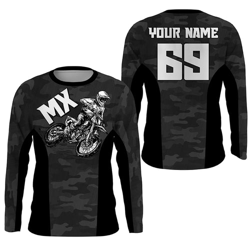 Camouflage MX Racing Jersey Personalized UPF30+ Motocross Dirt Bike Shirt Off-Road Motorcycle NMS1246
