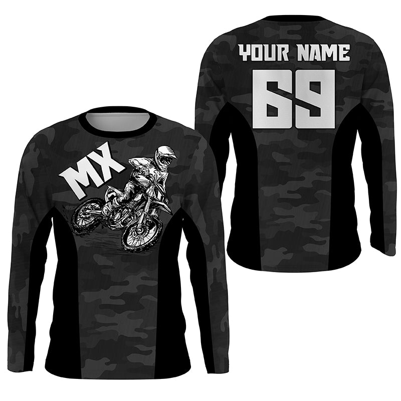 Camouflage MX Racing Jersey Personalized UPF30+ Motocross Dirt Bike Shirt Off-Road Motorcycle NMS1246