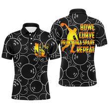 Load image into Gallery viewer, Funny Men Polo Bowling Shirt, Bowl Curve Pray Repeat, Personalized Name Short Sleeves Bowlers Jersey NBP41