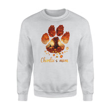 Load image into Gallery viewer, Custom dog's name dog paws mom autumn halloween personalized gift - Standard Crew Neck Sweatshirt